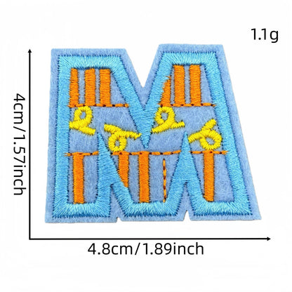 colorful alphabet embroidered patches A to Z letter design iron on