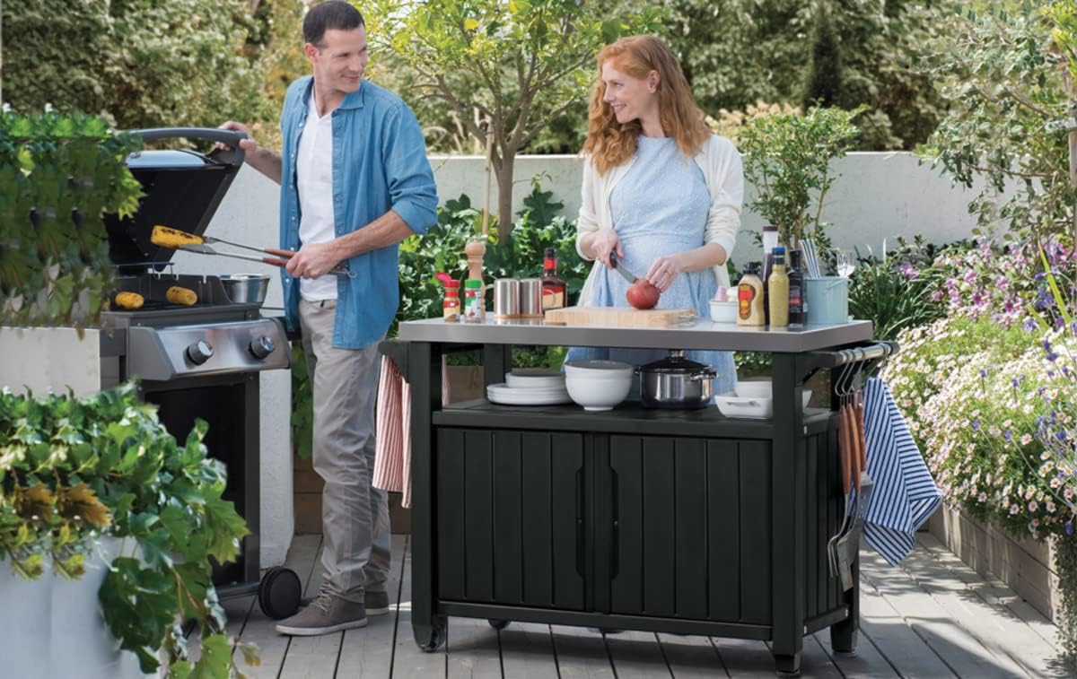 2026 Keter Unity XL – Desserte Barbecue 316L, Rangement 207L + Plan de Travail Inox, Édition Limitée