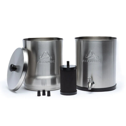 2026 Alexapure Pro Système de Filtration d’Eau par Gravité – Purificateur d’Eau Domestique en Acier Inoxydable Réduit 206 Contaminants, Sans Électricité, Facile à Installer et à Entretenir