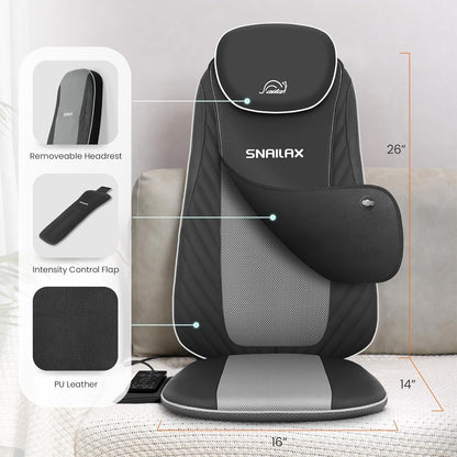 2026 Coussin de Massage Shiatsu Snailax avec Chaleur – Coussin de Fauteuil Massant pour Dos, Massage Kneading pour Maison et Bureau
