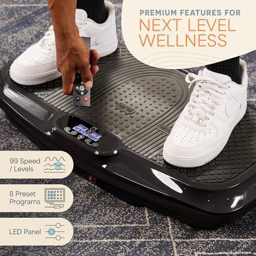 2026 Lifepro Plateforme Vibrante d’Exercice avec Points d’Acupuncture Magnétiques - Plateforme Vibrante pour Tout le Corps pour Débutants et Récupération - Massage Drainage Lymphatique pour Tonification Musculaire et Fitness Général