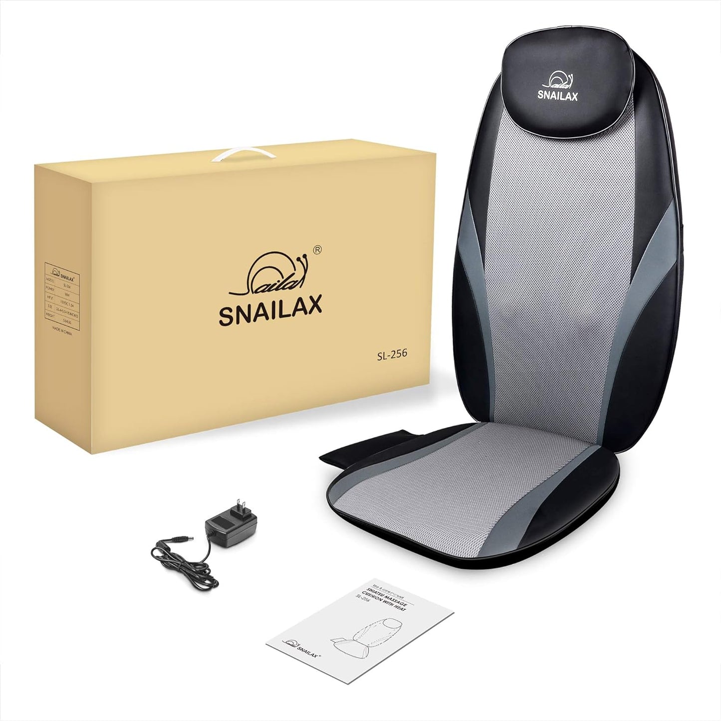 2026 Coussin de Massage Shiatsu Snailax avec Chaleur – Coussin de Fauteuil Massant pour Dos, Massage Kneading pour Maison et Bureau