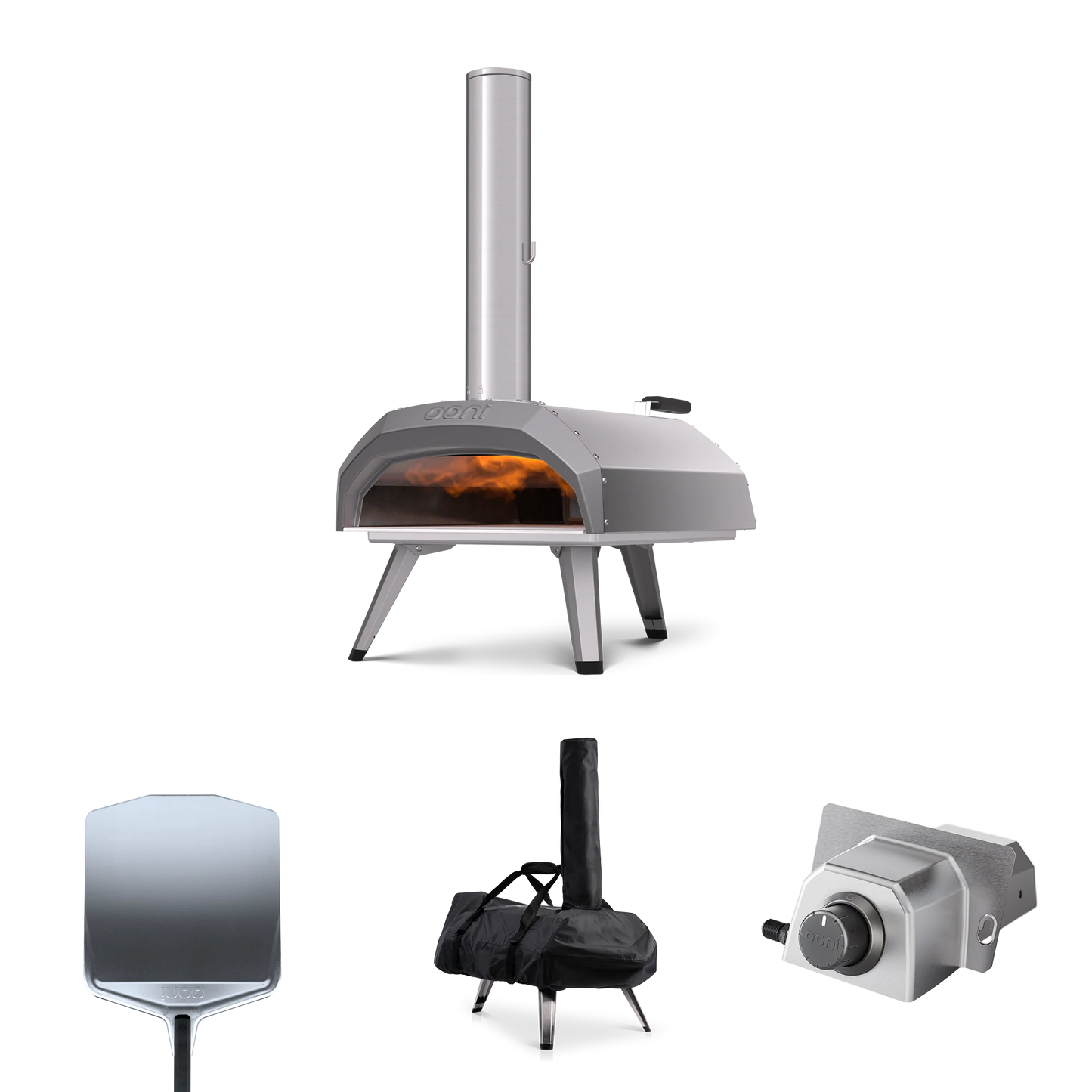 2026 Ooni Karu 12 Essentials Bundle – Four à Pizza Portable à Bois ou Charbon, Cuisson Ultra-Rapide à Haute Température avec Pierre en Cordiérite