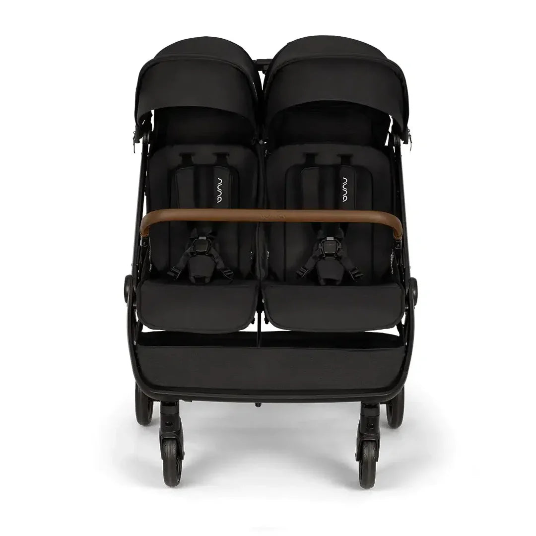 Poussette double Nuna TRVL dubl 2026 – Caviar | Poussette double légère dès la naissance, compatible avec les sièges auto pour bébé PIPA™