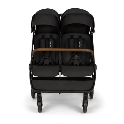 Poussette double Nuna TRVL dubl 2026 – Caviar | Poussette double légère dès la naissance, compatible avec les sièges auto pour bébé PIPA™