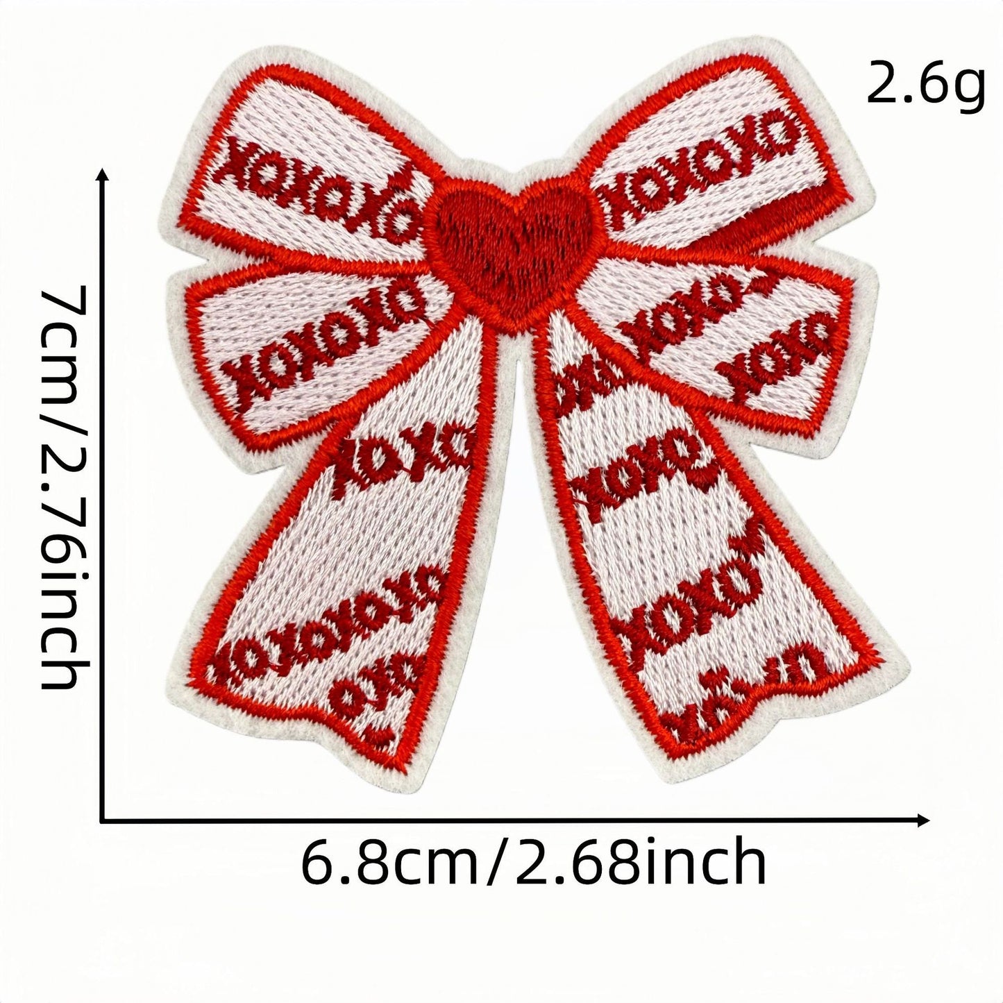 red bow embroidered patches iron on multicolor