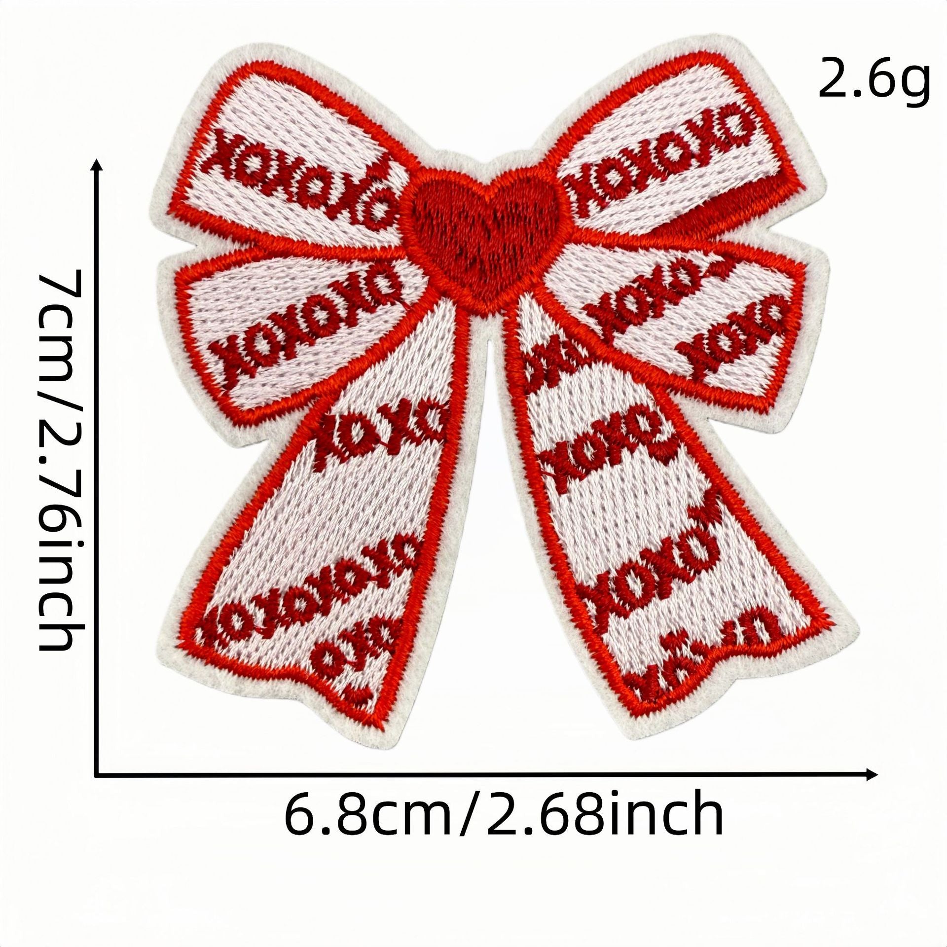 red bow embroidered patches iron on multicolor