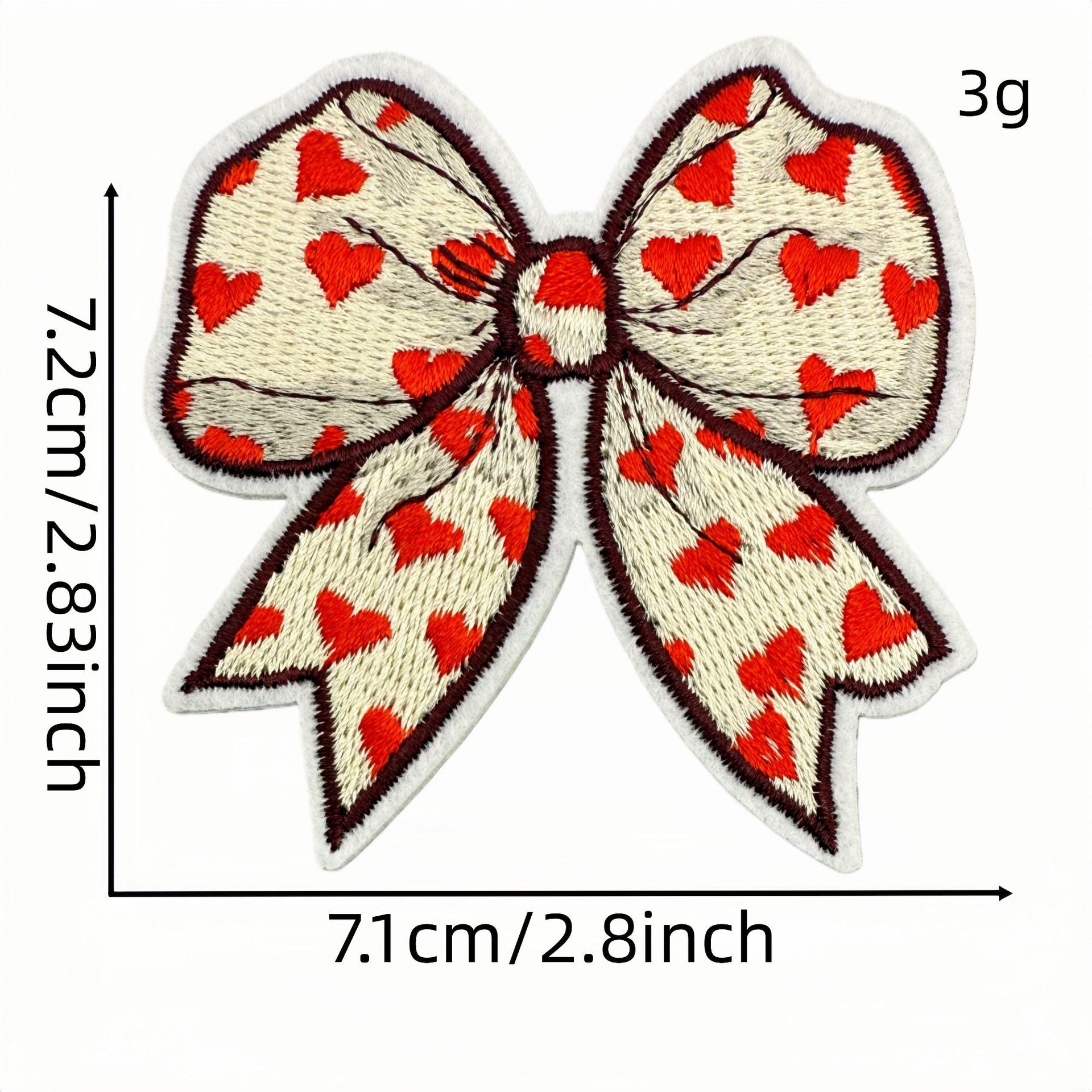 red bow embroidered patches iron on multicolor