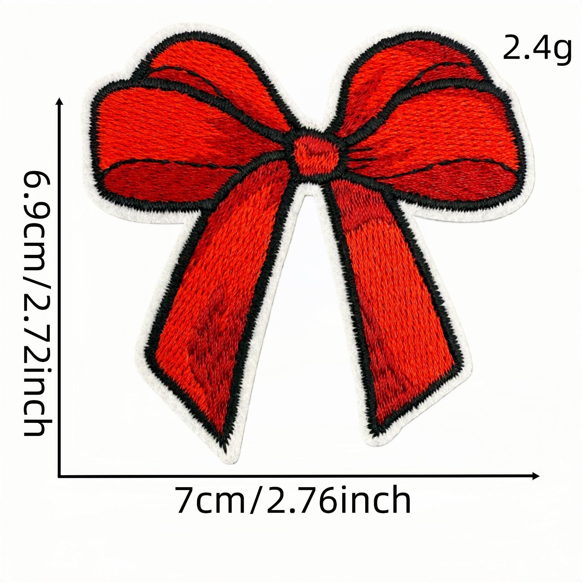 red bow embroidered patches iron on multicolor