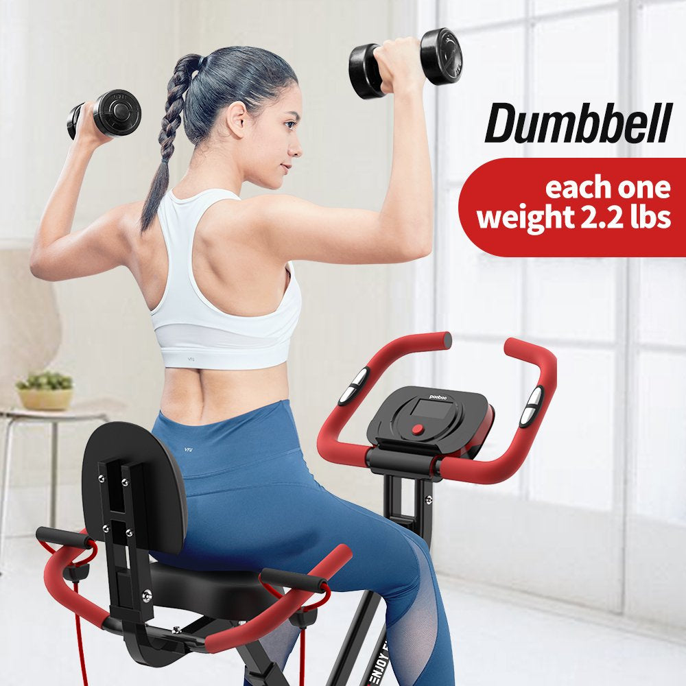 Vélo d'entraînement pliable Pooboo 3 en 1 pour la maison, supportant jusqu'à 136 kg (300 lb).