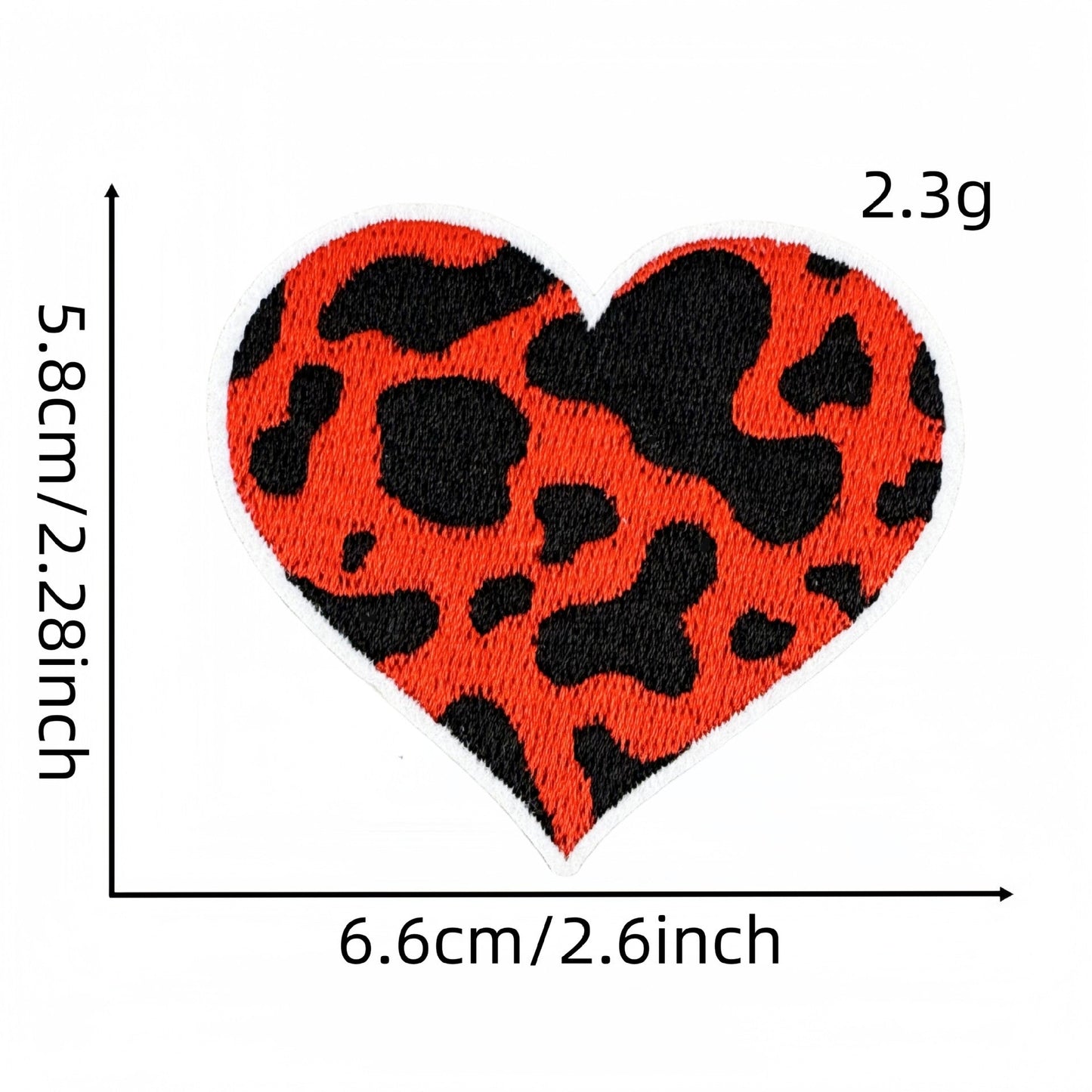 heart embroidered patches plaid polka dot animal print iron on