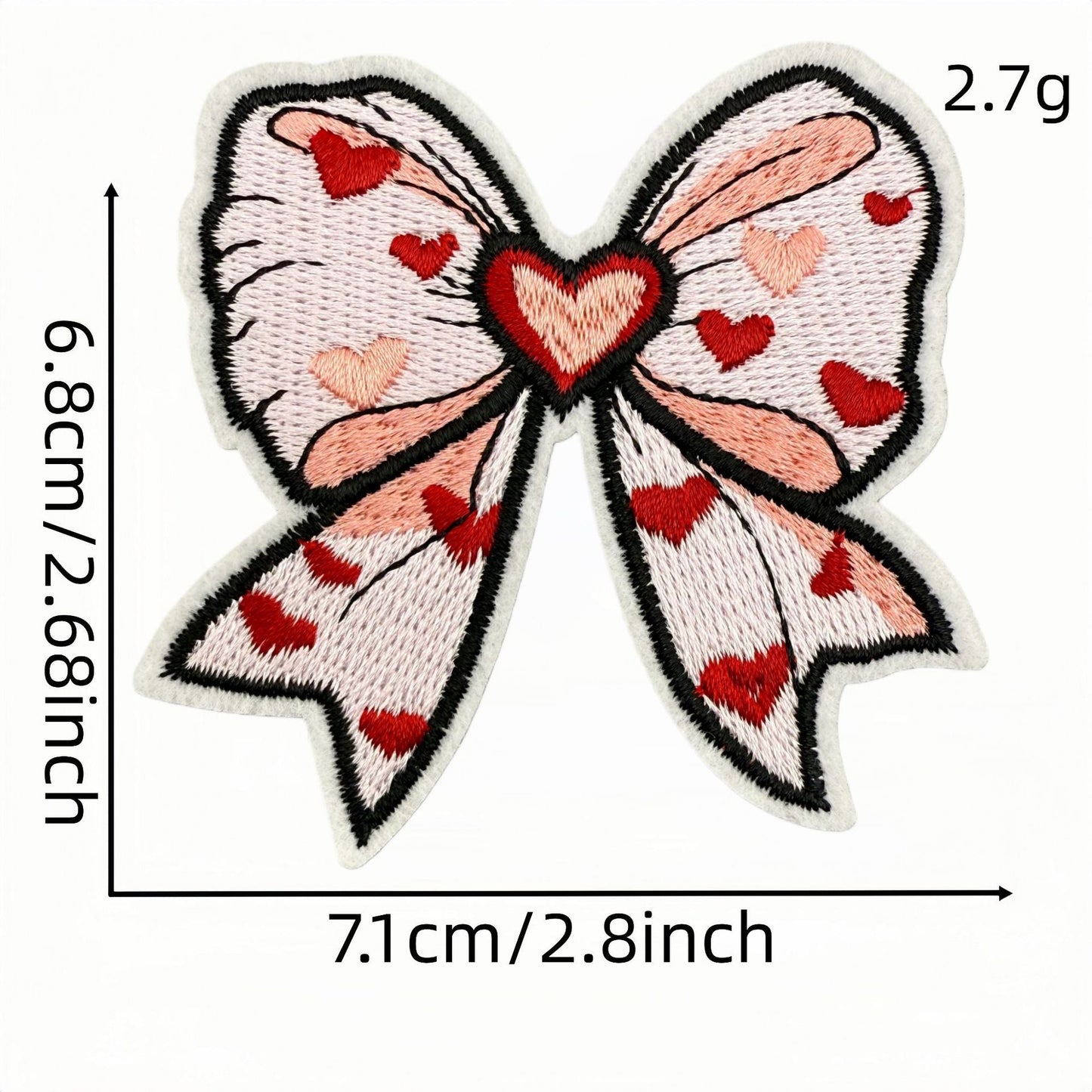 red bow embroidered patches iron on multicolor