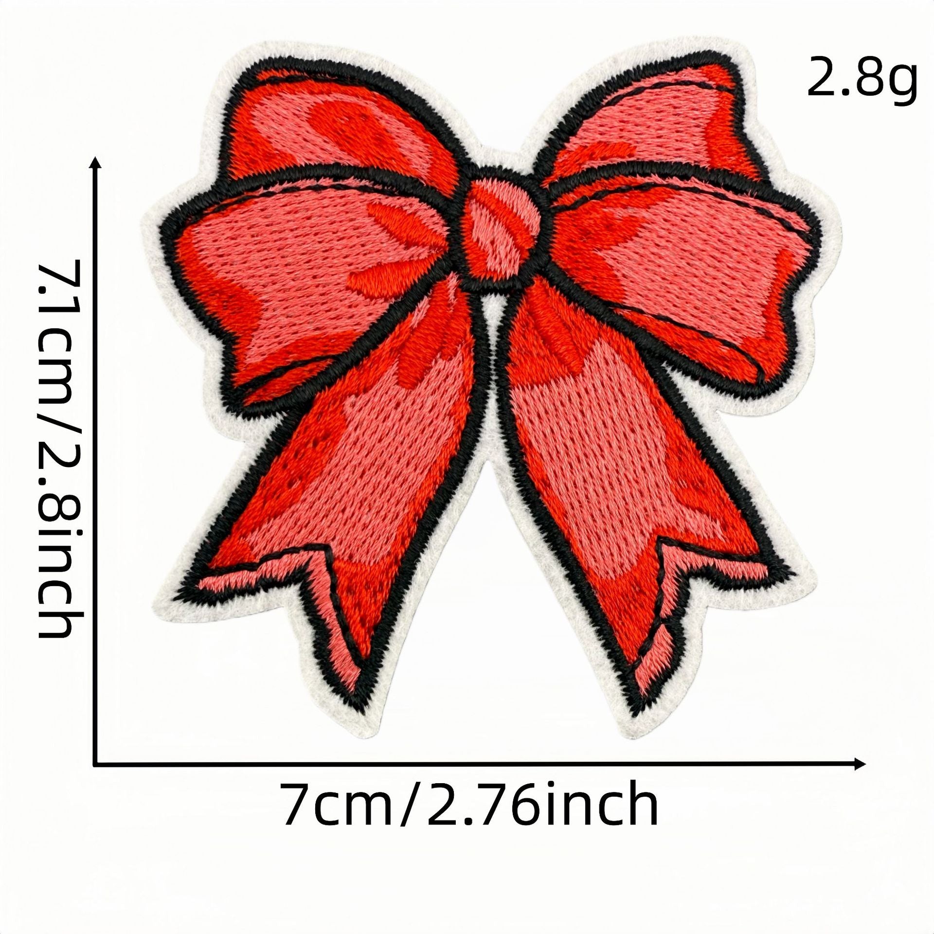 red bow embroidered patches iron on multicolor