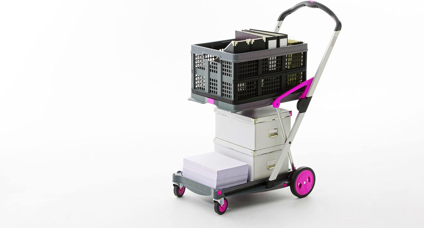 Chariots pliables, fonctionnels et polyvalents 2026 | Chariot pliable mobile | Chariot de courses avec boîte de rangement (noir)
