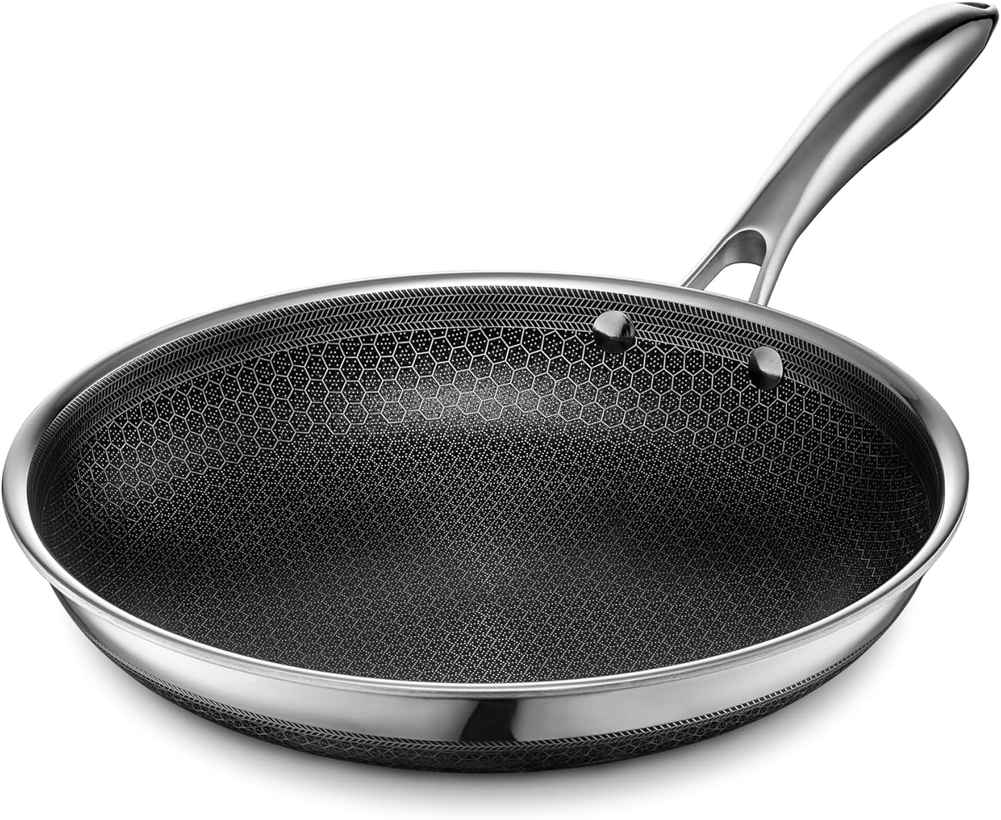 2026 Poêle HexClad Hybrid Antiadhésive 8 Pouces, Poignée Reste-Froide, Compatible Lave-Vaisselle, Résistante au Four jusqu’à 482°C, Compatible Induction et Tous Types de Plaques de Cuisson