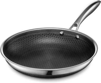 2026 Poêle HexClad Hybrid Antiadhésive 8 Pouces, Poignée Reste-Froide, Compatible Lave-Vaisselle, Résistante au Four jusqu’à 482°C, Compatible Induction et Tous Types de Plaques de Cuisson
