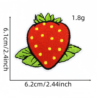 strawberry embroidered patches fruit design set iron on