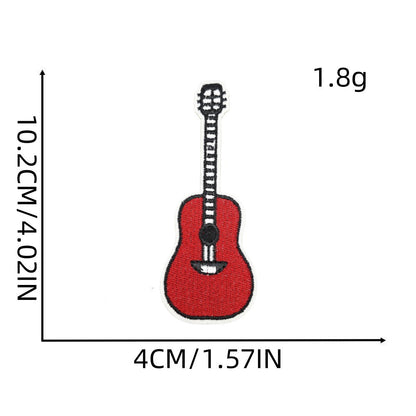 colorful guitar embroidered patches music instrument iron on