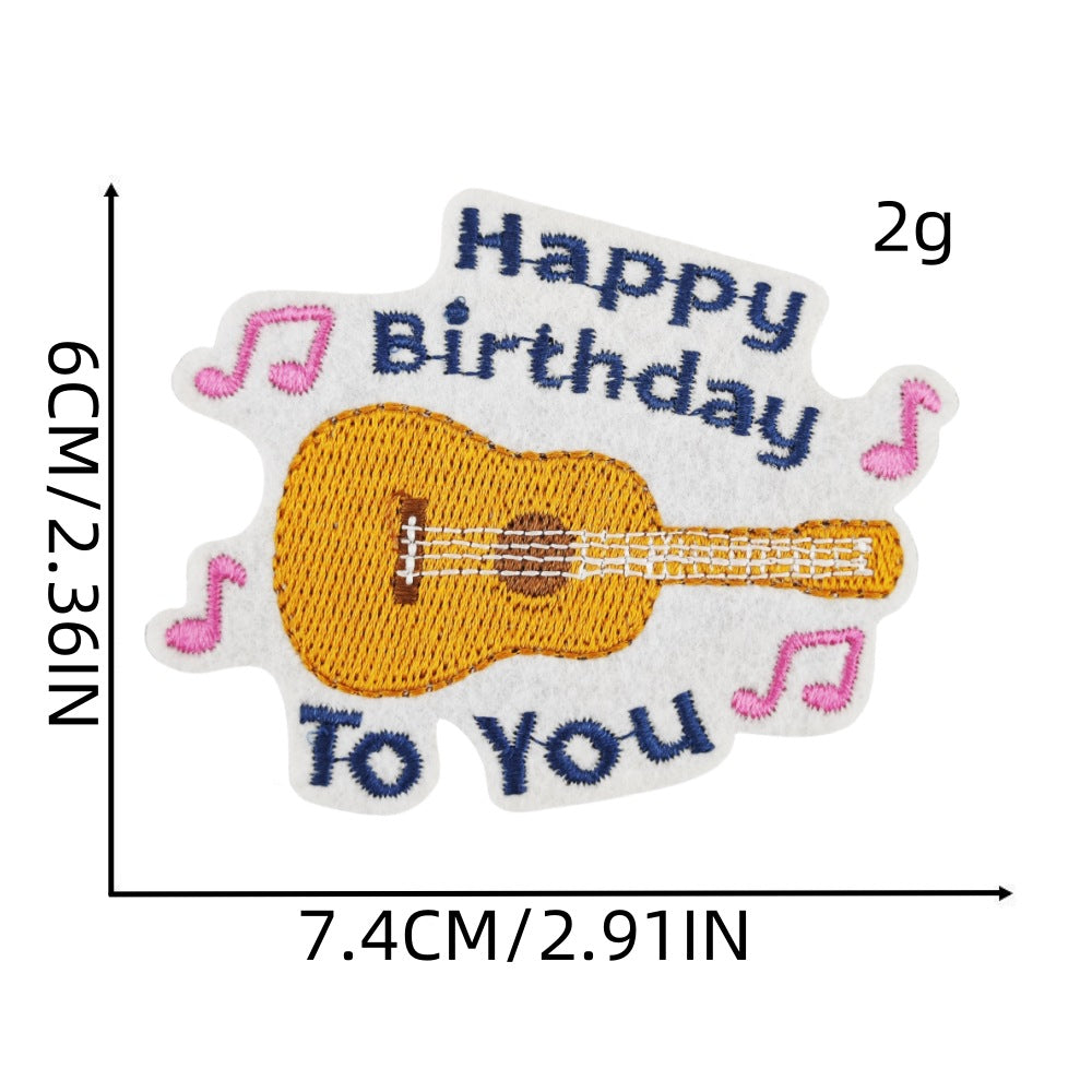 birthday party embroidered patches celebration theme iron on