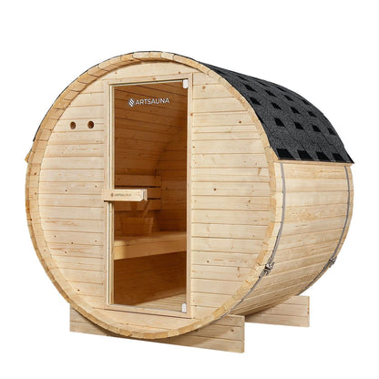 Sauna tonneau 2026 au Spitzberg avec four à sauna