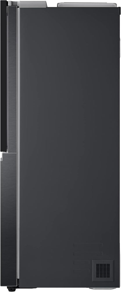 LG GSXV91MCAF Réfrigérateur combiné - Side by Side, 635L, InstaView, Total No-Frost, Compartiment congélation, Distributeur d'eau et glace UVnano, Compresseur Inverter Linear, Wi-Fi, Noir, Classe F
