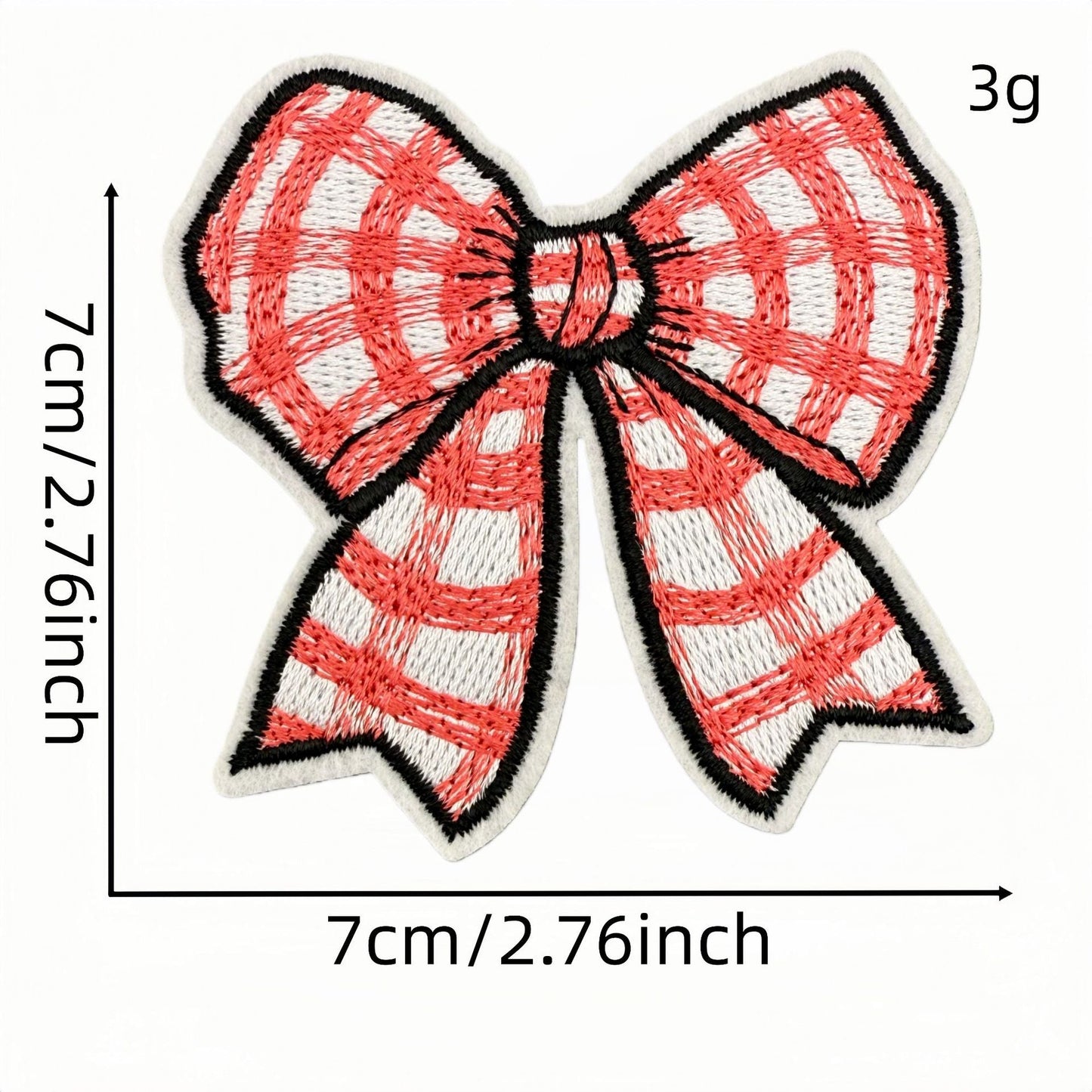 red bow embroidered patches iron on multicolor
