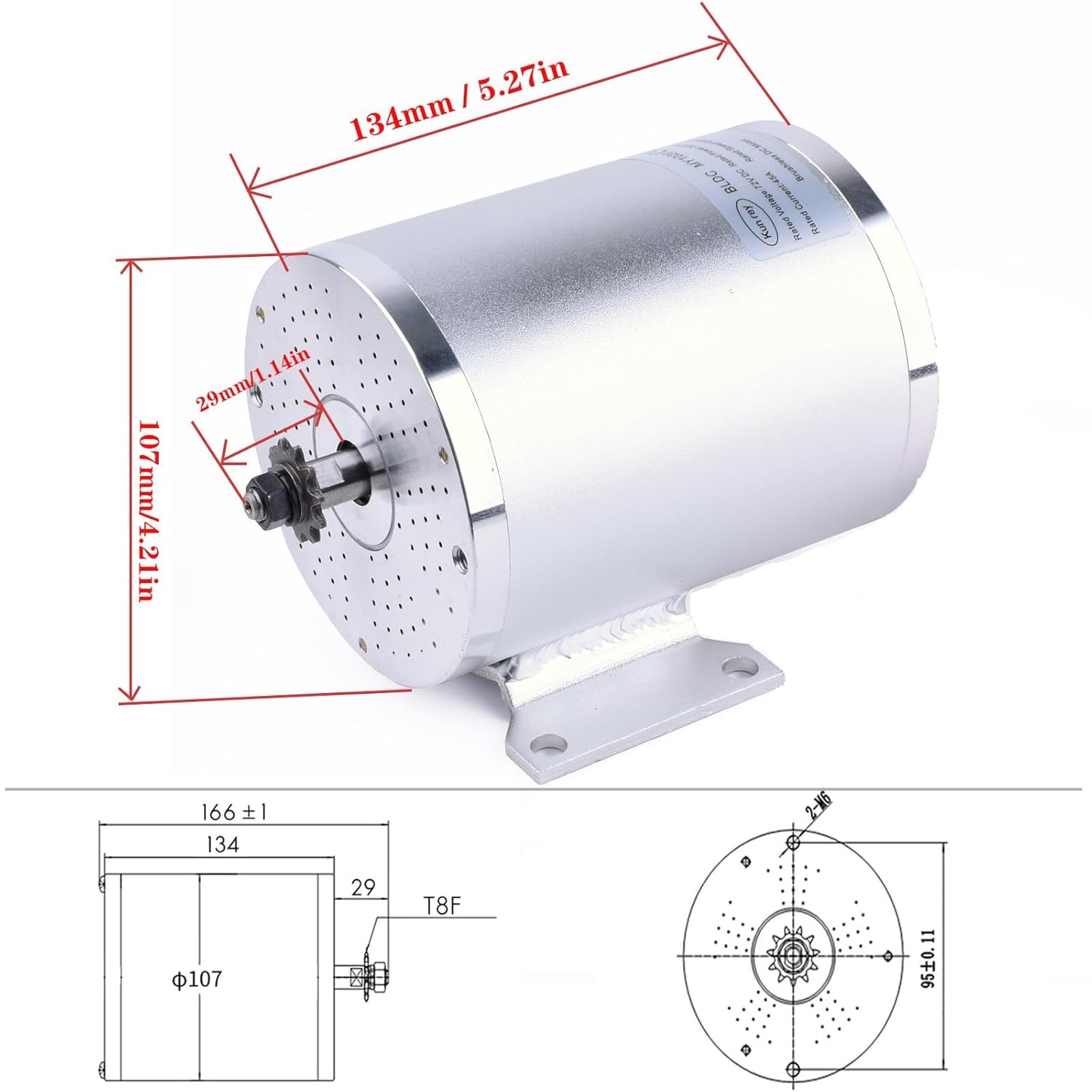 Kit moteur brushless 2026 72V 3000W avec contrôleur 24 MOSFET 50A et accélérateur pour scooter électrique, moteur de vélo électrique, kit de conversion de pièces DIY pour moto (6 pièces en 1 et moteur avec pied)