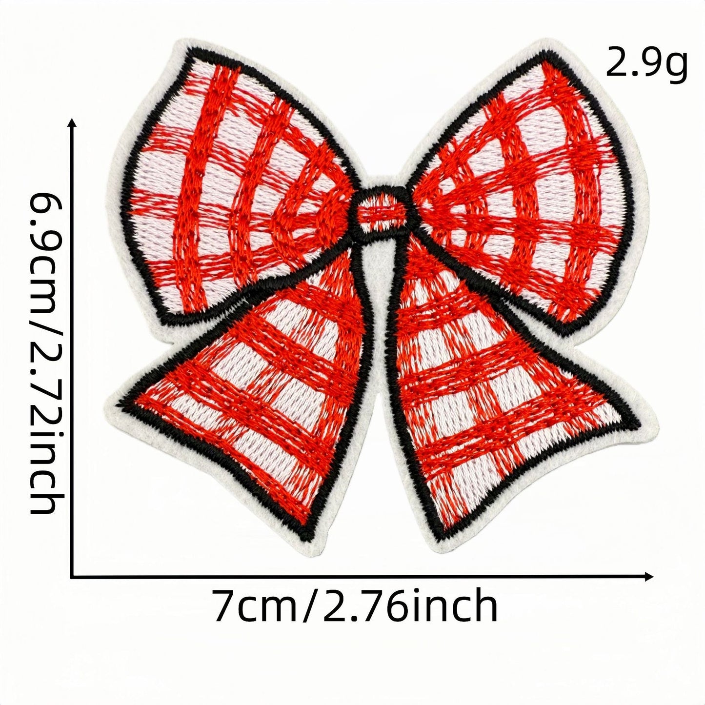 red bow embroidered patches iron on multicolor