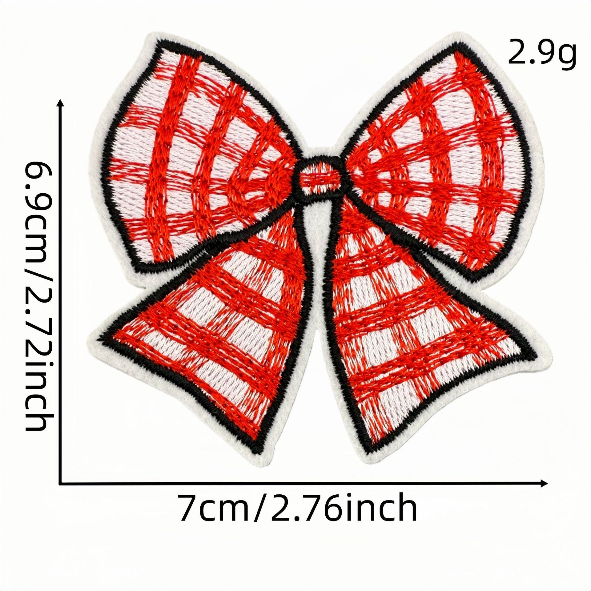 red bow embroidered patches iron on multicolor
