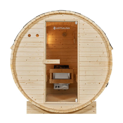 Sauna tonneau 2026 au Spitzberg avec four à sauna