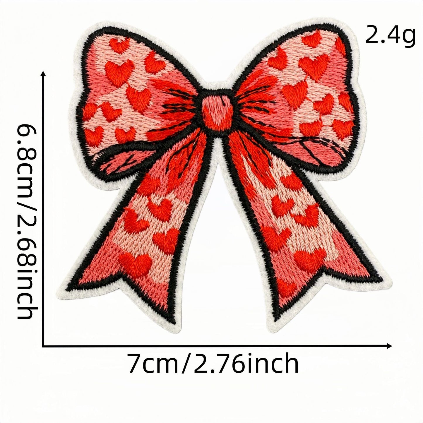 red bow embroidered patches iron on multicolor