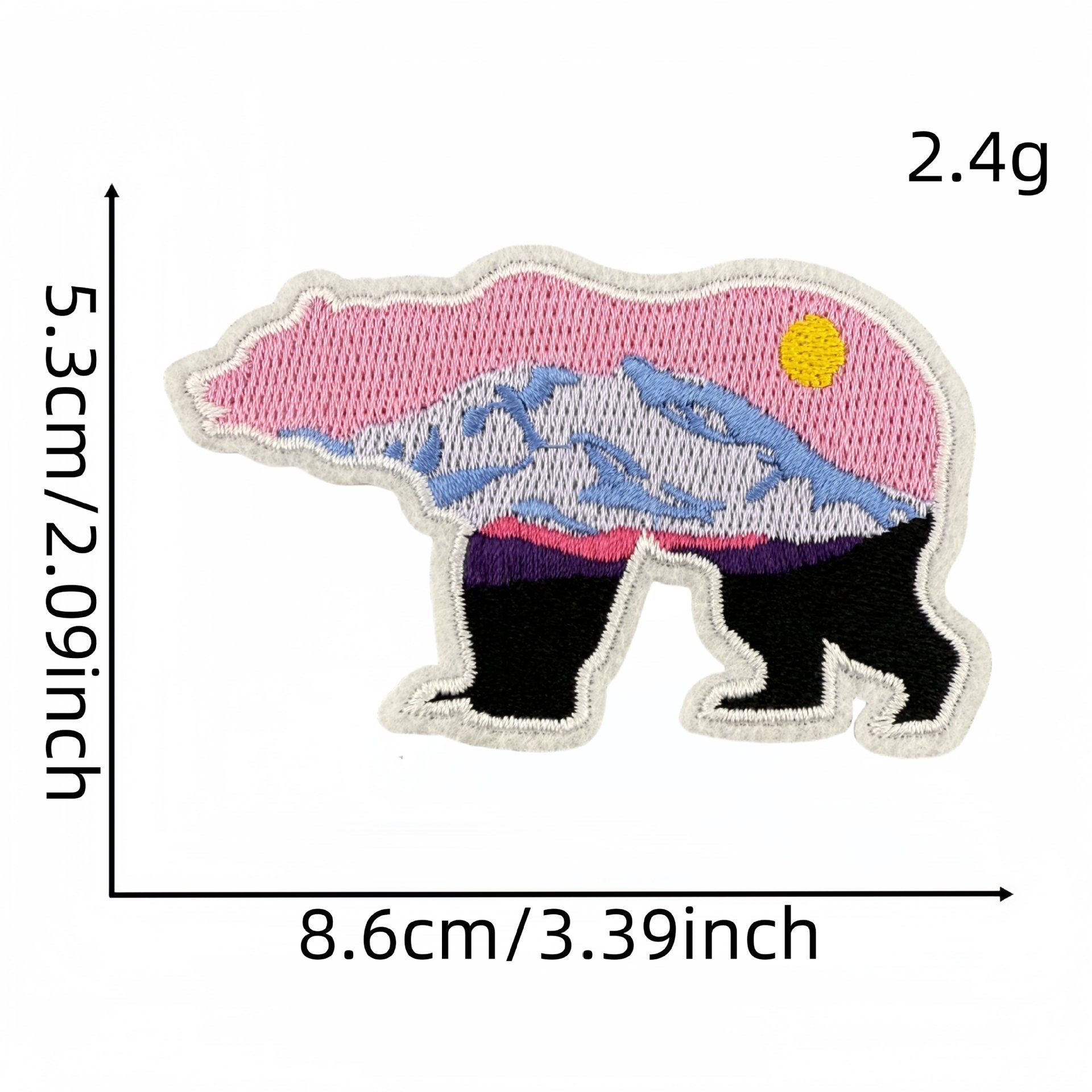 scenic bear embroidered patches nature landscape design iron on