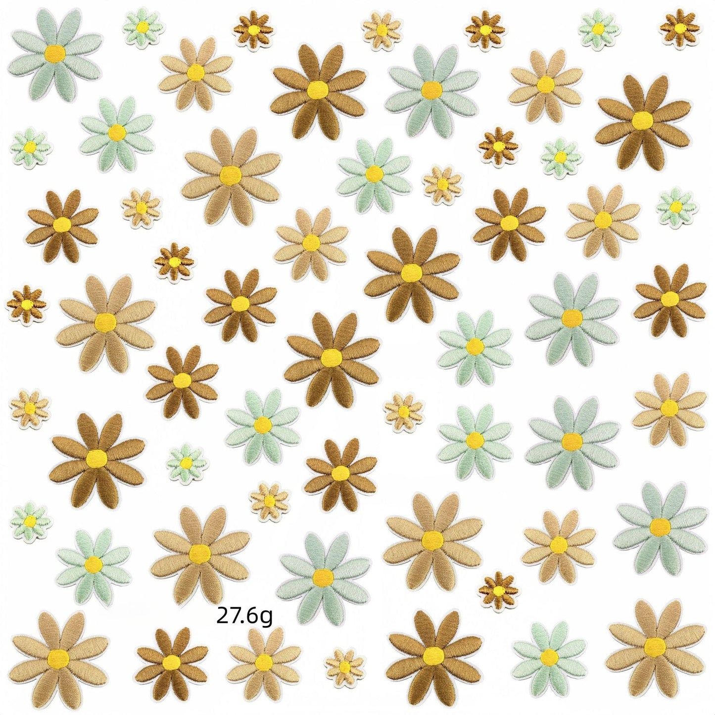 daisy flower embroidered patches multicolor floral set iron on