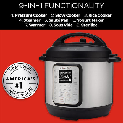 2026 Instant Pot Duo Plus 9-en-1 Multicuiseur, Autocuiseur, Slow Cooker, Cuiseur de Riz, Vapeur, Sauté, Yaourtière, Maintien au Chaud et Stérilisateur, Application Incluse avec Plus de 800 Recettes, Acier Inoxydable, 6 Quarts