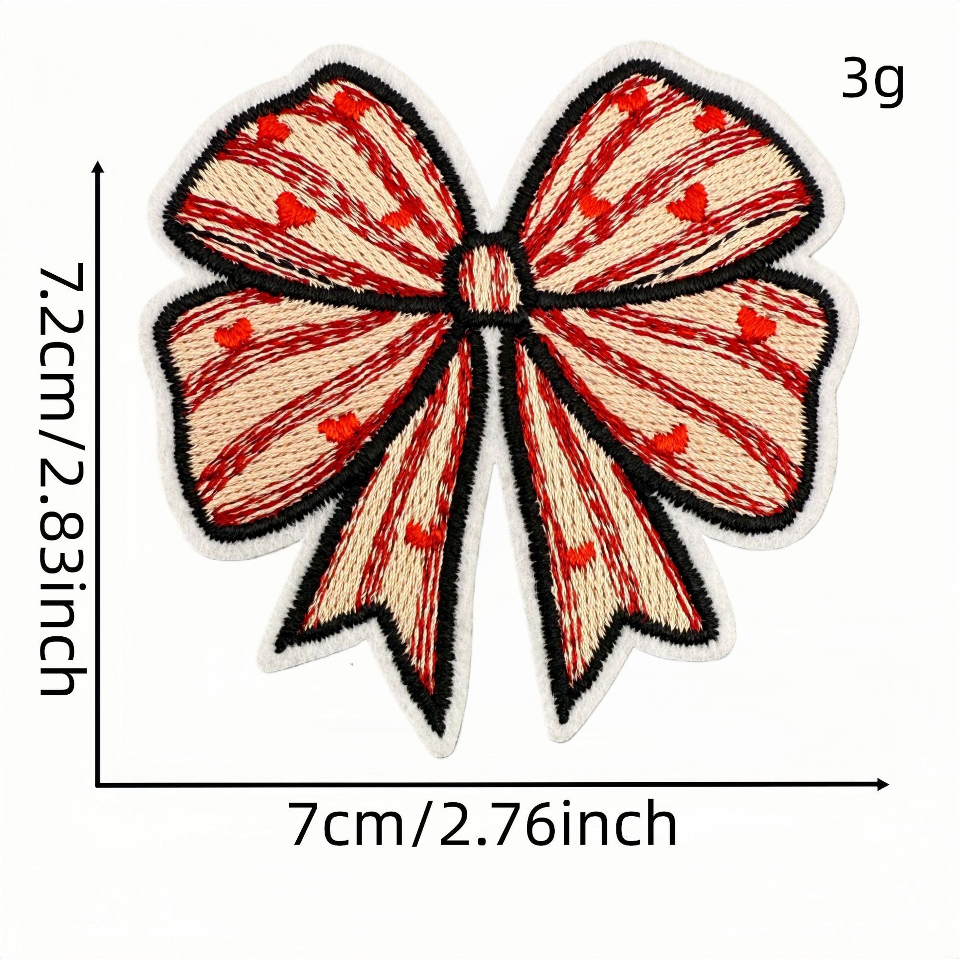 red bow embroidered patches iron on multicolor