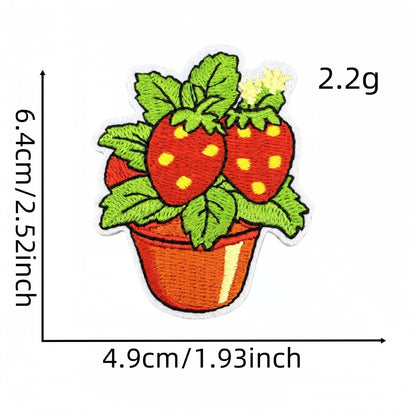 strawberry embroidered patches fruit design set iron on
