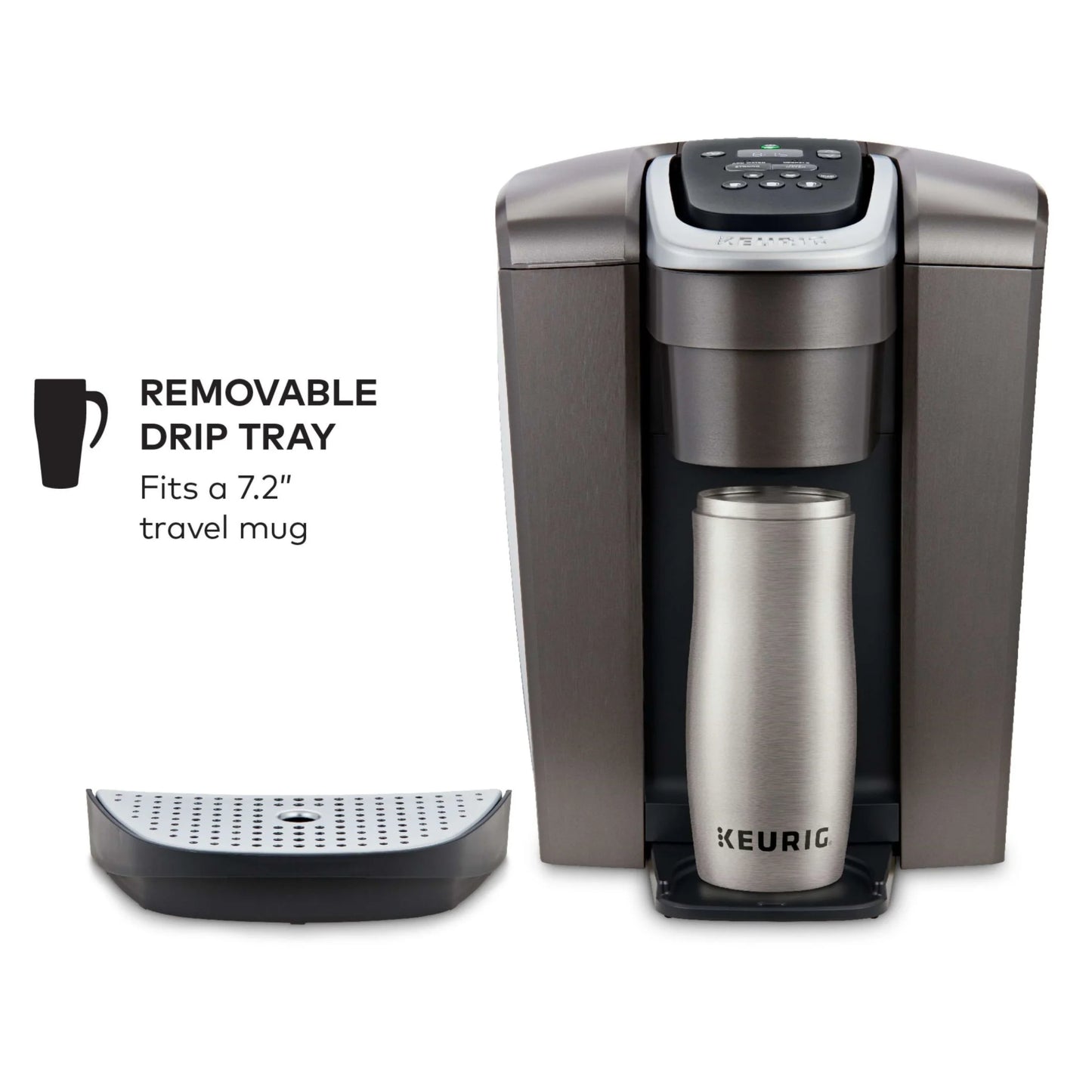 2026 Keurig K-Elite – Machine à Café à Dosettes K-Cup à Portion Unique, Finition Brossée Slate, Programmable pour Café Chaud et Glacé