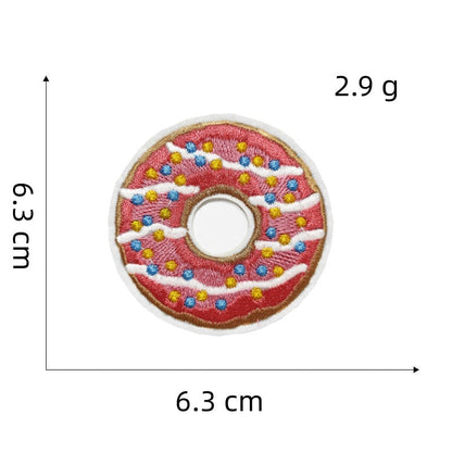 donut embroidered patches sweet food design iron on