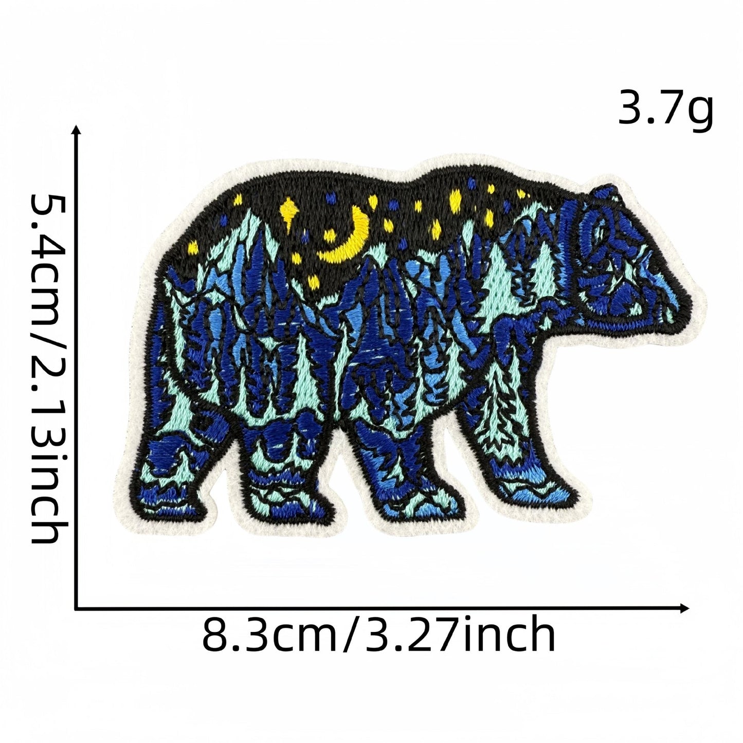 scenic bear embroidered patches nature landscape design iron on