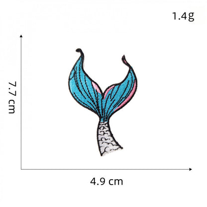 mermaid tail embroidered patches colorful ocean peel and stick
