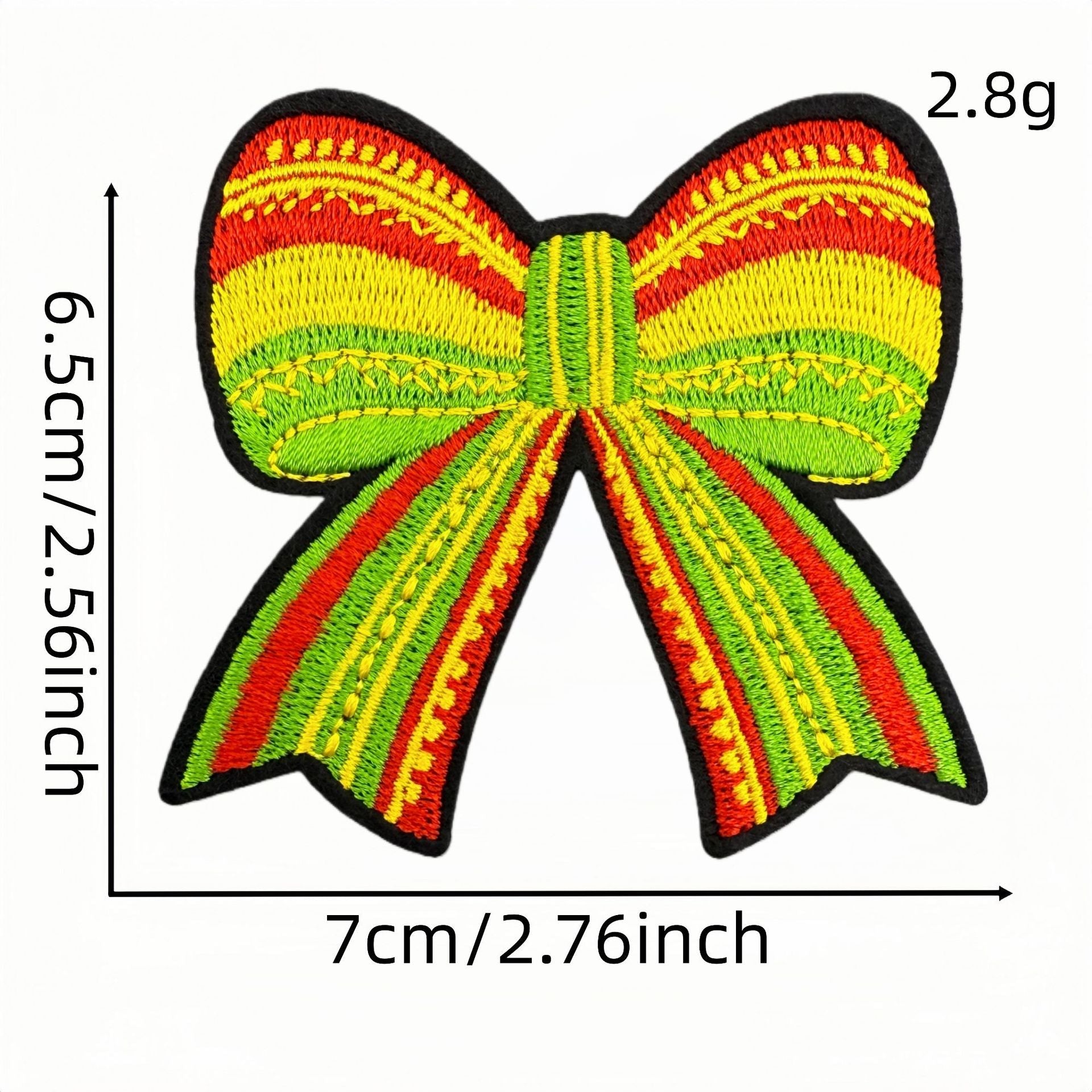 bow embroidered patches iron on multicolor