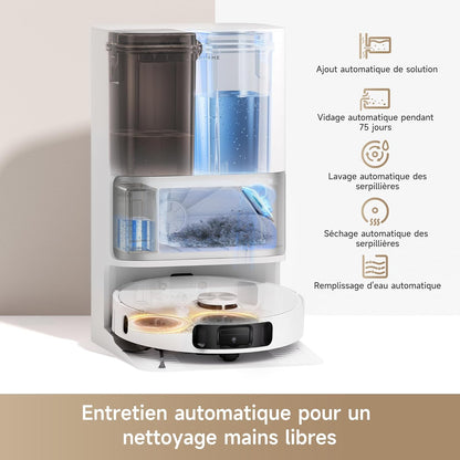 L10s Ultra Gen 2 Robot Aspirateur Laveur 10 000 Pa, Technologie MopExtend RoboSwing, Base Entièrement Automatique, Mode Animaux, 32 réglages de niveau d'eau, Système de lavage des sols DuoScrub