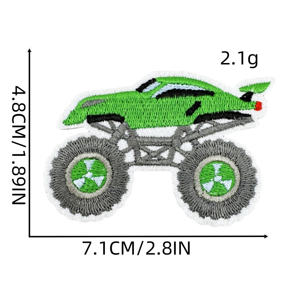monster truck embroidered patches off road vehicle design iron on