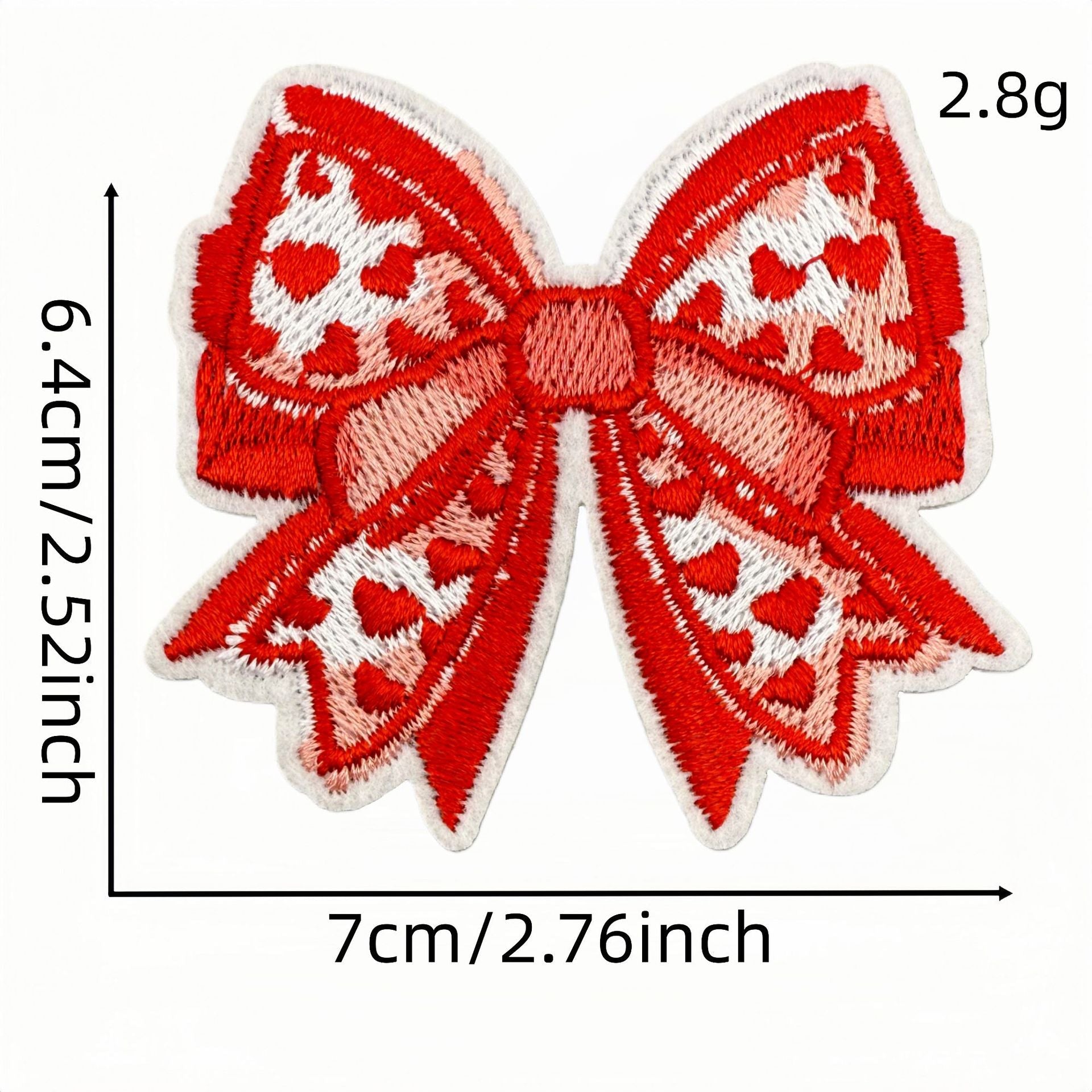 red bow embroidered patches iron on multicolor