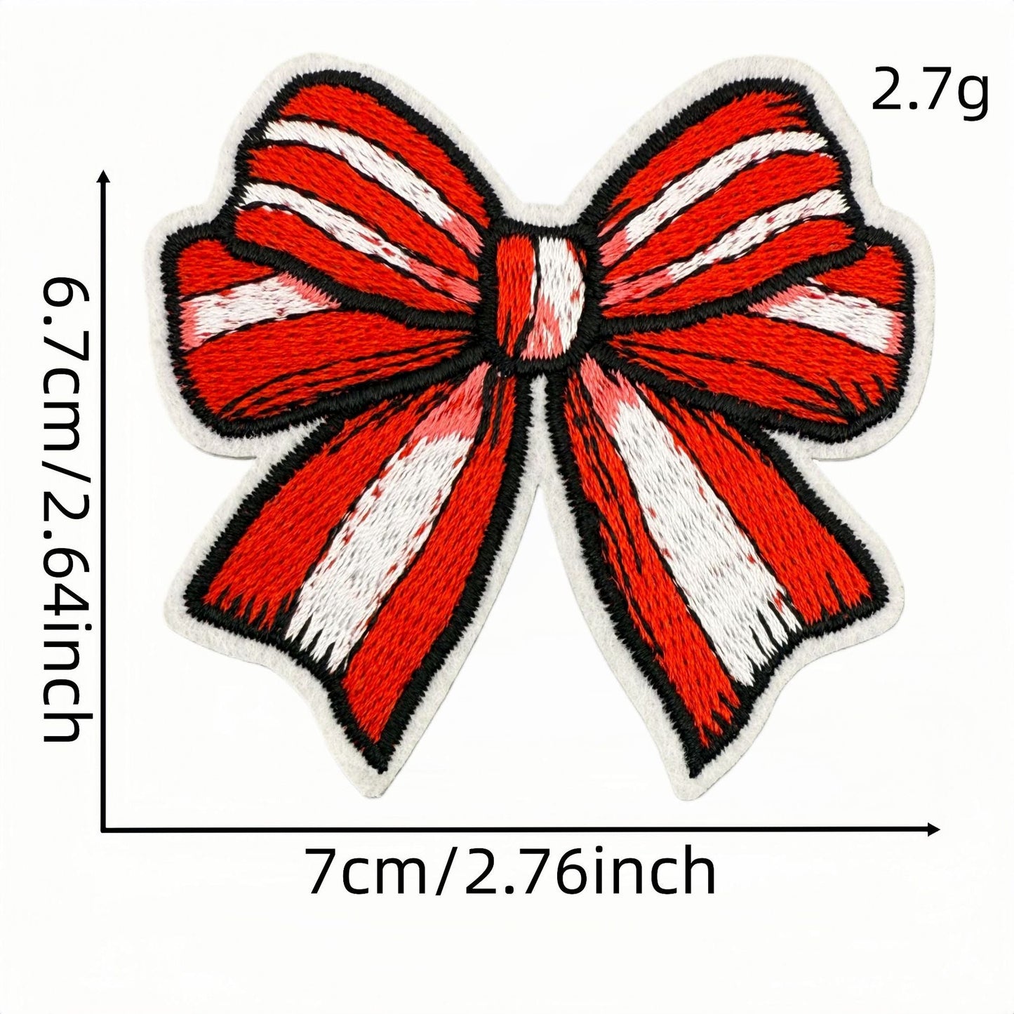 red bow embroidered patches iron on multicolor