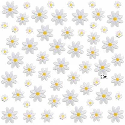daisy flower embroidered patches multicolor floral set iron on
