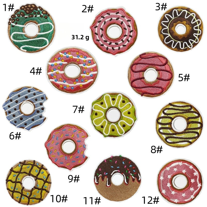 donut embroidered patches sweet food design iron on
