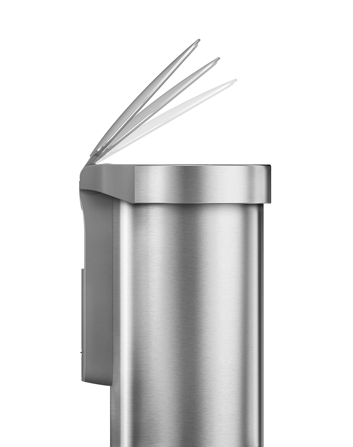 2026 Simplehuman Poubelle de Cuisine Semi-Ronde à Ouverture au Pied 60 Litres avec Couvercle à Fermeture Douce, Acier Inoxydable Brossé