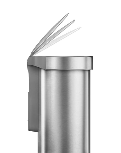 2026 Simplehuman Poubelle de Cuisine Semi-Ronde à Ouverture au Pied 60 Litres avec Couvercle à Fermeture Douce, Acier Inoxydable Brossé