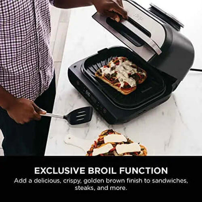 2026 Ninja FG551 Foodi Smart XL Grill d’Intérieur 6-en-1 avec Friteuse à Air 4 Quart – Finition Acier Inoxydable